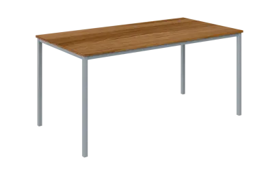 JPT 160 Jídelní stůl 1600 x 800 mm, deska ořech světlý / podnož stříbrná